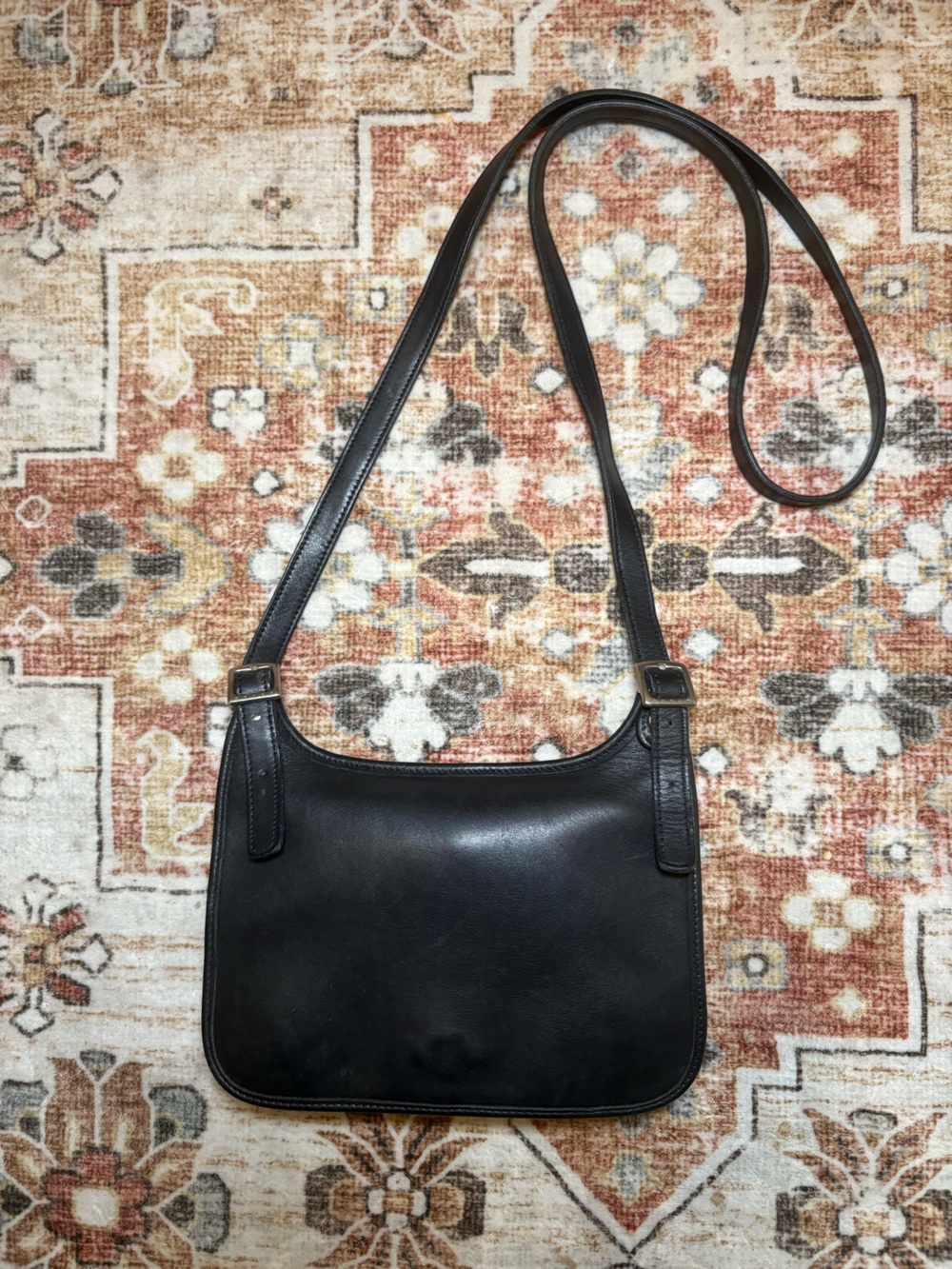 Coach Mini Hippie Flap Crossbody Bag 9142 Black Leather Vintage